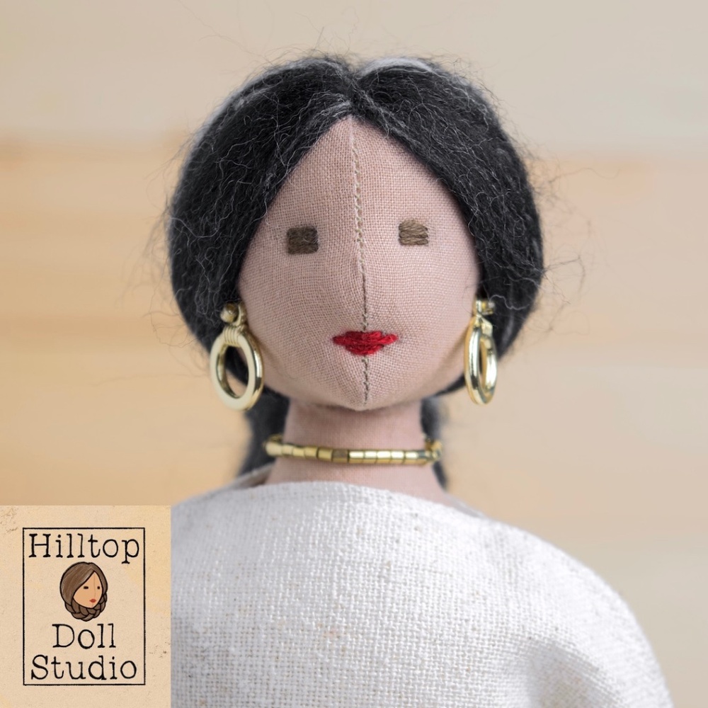 Fabric Doll "Amy" PROTOTYPE Handcrafted Textile Cloth Heirloom Primitive Doll